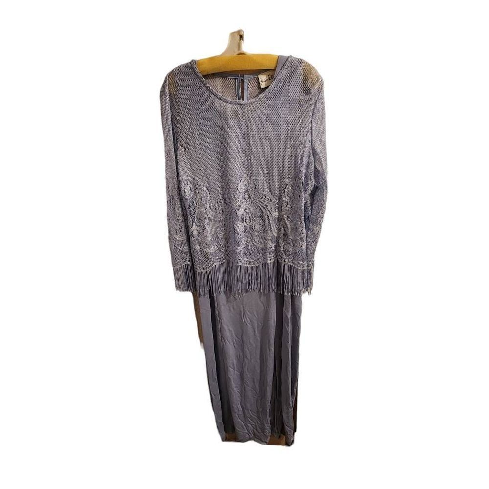 Joseph Ribkoff Vintage Designer EXTREMELY RARE Flapper Style Powder Blue Dress W